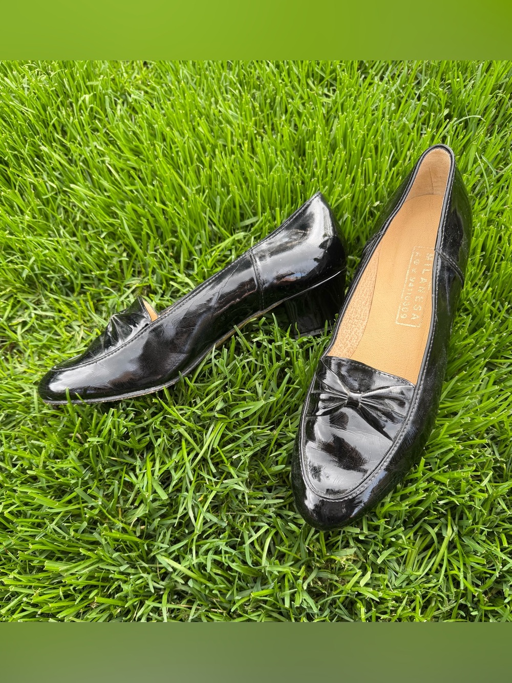 Vintage Black Bow Tie Mini Heels